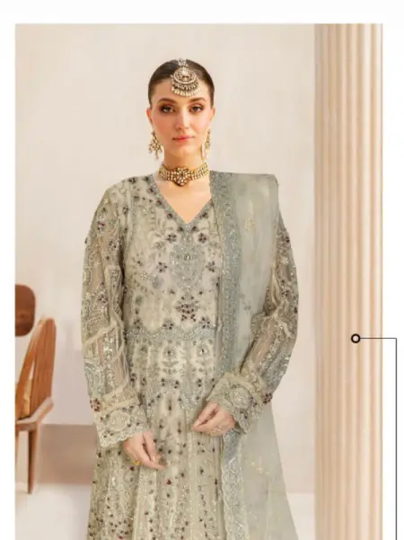 open lace back dress Heavy Embroidered Organza Party Wear Dress – Best Price Online in Pakistan main image 0